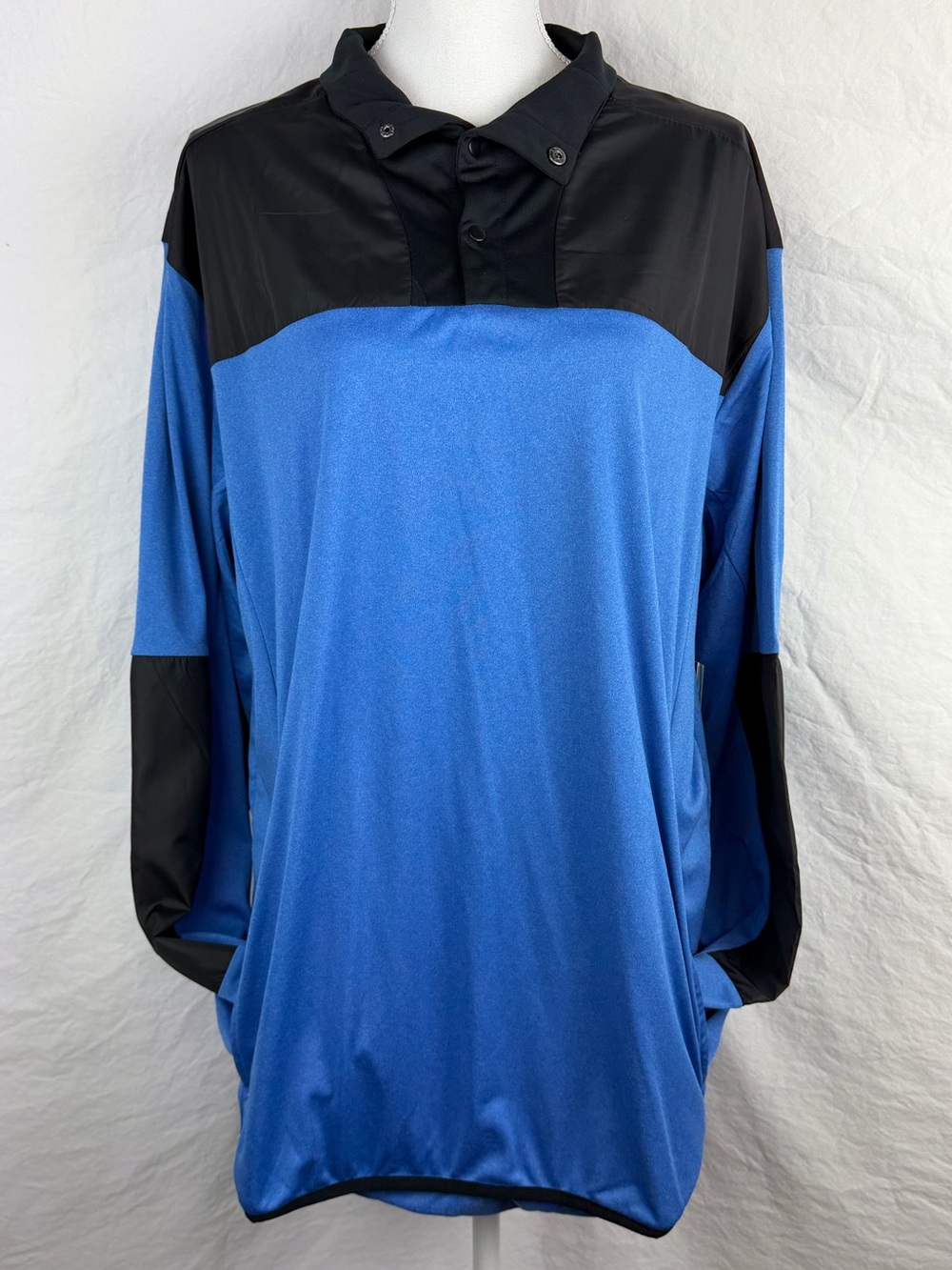 PGA Tour Pullover Jacket-Men's XL-1/4 Button Up-Pockets-Dri Control-UPF 25-Blue